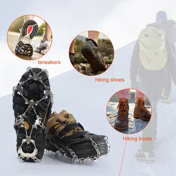 1 пара ледяных кошек, легкие 24-зубчатые альпинистские бутсы с сумкой для переноски, ледяные бутсы для пеших прогулок, скалолазания, бега трусцой по снегу и льду