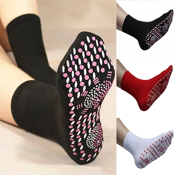 1 пара самонагревающихся медицинских носков для женщин, мужчин, Турмалиновая магнитотерапия, удобные зимние спортивные Теплые массажные носки