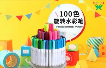 100 цветов, нетоксичные акварельные ручки, набор цветных ручек для рисования, художественные принадлежности, детская живопись, подарок на день рождения, приз школьнику.