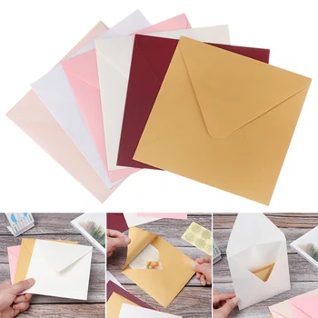 10шт Креативных квадратных бумажных конвертов, Разноцветных перламутровых поздравительных открыток, упакованных в перламутровую бумагу, открыток для сообщений, бизнес-подарков