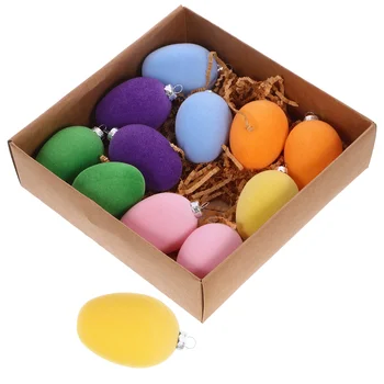 12шт пасхальных украшений, подвесные яйца, деревья, подвесные украшения для пасхальных яиц (разноцветные)