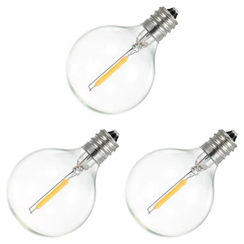 15шт сменных светодиодных ламп G40, небьющиеся светодиодные лампы-глобусы с винтовым основанием E12 для солнечных струнных светильников теплого белого цвета