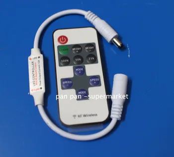 1set Одноцветный Пульт Дистанционного Управления Dimmer DC 12V 11keys Mini Wireless RF LED Controller для светодиодной ленты light SMD 5050 / 3528 / 5630