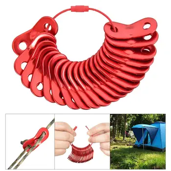 20 X Приспособлений для натяжения шнура с веревочной пряжкой, регулируемых для палатки с навесом на открытом воздухе