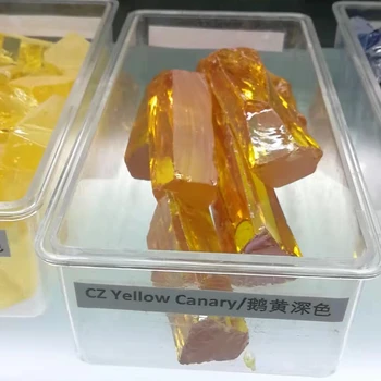 200 г/лот Синтетических драгоценных камней Сырье Темно-канареечно-желтый CZ необработанный