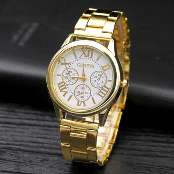 2023 Новый бренд Gold Geneva Повседневные кварцевые часы Женские Наручные часы из нержавеющей Стали Relogio Feminino Женские Часы Горячие