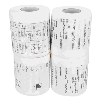 4 Рулона туалетной бумаги Funny Formula Paper Гостиничный стол Практичная домашняя белая печать с рисунком химической физики