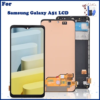 6,5 ”Amoled A51 Для Samsung Galaxy A51 A515 ЖК-дисплей с сенсорным экраном и цифровым Преобразователем в сборе или Samsung A515 A515FN /DS A515F LCD