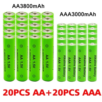 AA + AAA Перезаряжаемые щелочные батареи AA 1,5 В 3800 мАч/1,5 В AAA 3000 мАч Фонарик Игрушки Часы MP3-плеер Заменить Ni-Mh аккумулятор