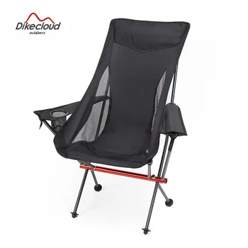Dikecloud Складной подлокотник Moon Chair Алюминиевые стулья для рыбалки со спинкой Портативный Оксфордский складной подлокотник Шезлонг для кемпинга