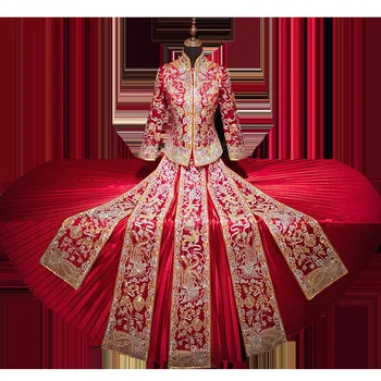 Embroidery Oriental Wedding Dress Traditional Chinese Clothing For Women Classic Cheongsam China Qipao костюм для восточных