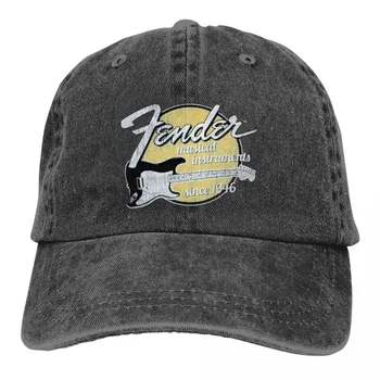 Fender Винтажная Бейсболка Merch Винтажная Потертая Хлопчатобумажная Гитара Snapback Cap Мужчины Женщины Открытый Летний Регулируемый Крой Шапки Шляпа