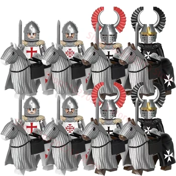 G0128 Medieval II Warfare Римский Солдат Строительные Блоки Тевтонские Рыцари Боевой Конь Фигурки Рождественские Игрушки Для Детей