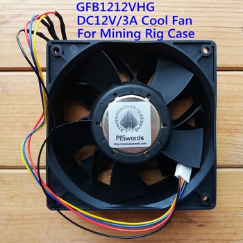 GFB1212VHG 120 мм 12 В 3.4A 12 см Двойной подшипник кулер вентилятор Для Bitcoin GPU Майнер Серверный Корпус Компьютер ETH майнинг Рамка rig case