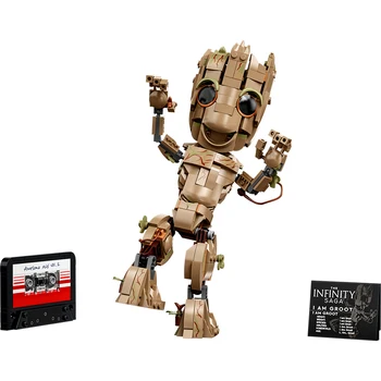 I Am Groots Совместимый 76217 Строительный Набор Для Мальчиков Кирпичи Дерево Baby Groots Модель Игровой Дисплей Подарок Для Детей Конструктор Игрушка