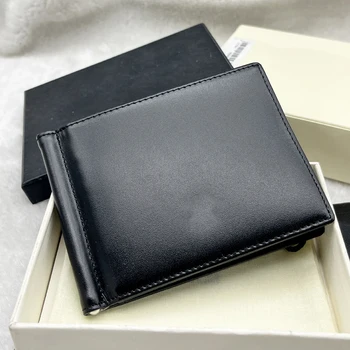 LAN Роскошный кошелек MB с держателем для карт из черной гладкой натуральной кожи с белыми звездочками и коробочным набором