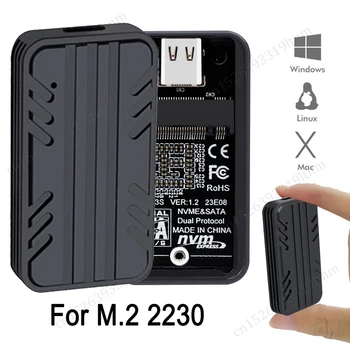 M.2 Корпус SSD с Двойным протоколом NVMe SATA 10 Гбит/с USB3.1 Gen2 USB C Чехол Для внешнего жесткого диска Коробка Карта-адаптер для M.2 2230 SSD