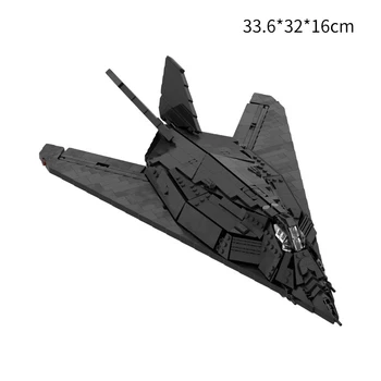 MOC F-117 Nighthawk Wars Самолет-Истребитель Строительные Блоки Набор Черная Боевая Модель Самолета Собрать Игрушки Для Детей Подарки На День Рождения