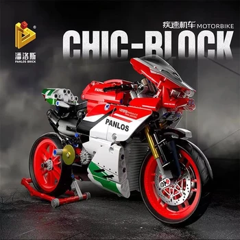 MOC Speed Motorcyclel Строительные Блоки Высокотехнологичный Классический Спортивный Мотоцикл В Сборе Кирпичи Моторный Велосипед Игрушки для Детей Подарки