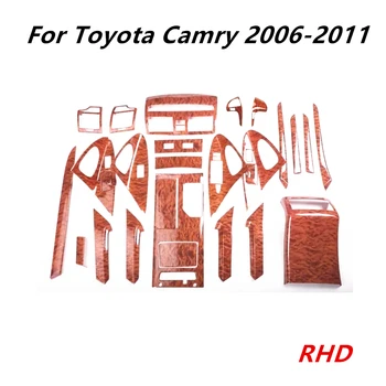 RHD для Toyota Camry 2006 2007 2008 2009 2010 2011 Аксессуары Наклейки под дерево ABS Внутренняя отделка Центральной консоли