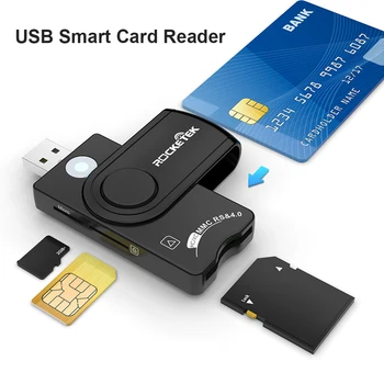 Rocketek CR310 USB 2.0 Tax Declaration IC Smart External Card Reader Адаптер для чтения карт памяти TF SIM для компьютера