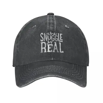 Snuggle is Real - Черная кепка, ковбойская шляпа, бейсболка, женская пляжная шляпа, мужская кепка.