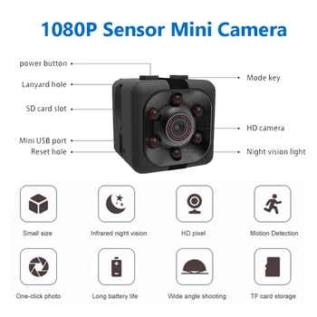 SQ11 Сенсорная Видеокамера Ночного Видения HD 1080P Mini Camera Motion DVR Micro Camera Sport DV Video small Camera Cam Для Дома на открытом воздухе