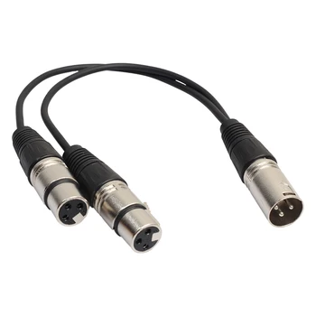 XLR 3-контактный штекер на 2 XLR-штекерные розетки Удлинительный кабель для микрофона Шнур Ы