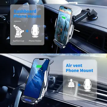 Автомобильный держатель для телефона мощностью 30 Вт, беспроводное зарядное устройство Qi, быстрая зарядка для iPhone 11 12 Pro, Xiaomi Samsung Huawei, Магнитное беспроводное автомобильное зарядное устройство