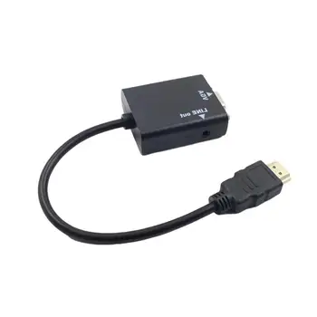 Адаптер цифрового аналогового видео-аудиокабеля, совместимого с HDMI и VGA, 1080P 720P 480P для проектора дисплея PSHDTV