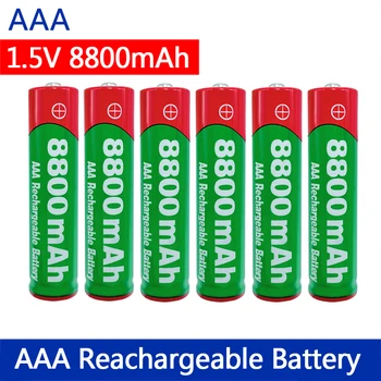 Батарейка типа ААА 1,5 В, перезаряжаемая батарейка типа ААА 8800 мАч, новая щелочная аккумуляторная батарея типа ААА 1,5 В для светодиодной игрушки MP3 с длительным сроком службы.