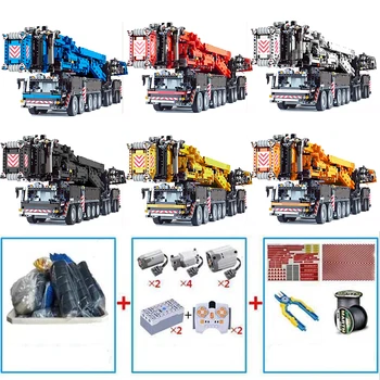 В наличии высокотехнологичный комплект строительных блоков для грузовика LTM11200, тяжелая версия, модель мобильного крана-экскаватора, кирпичи, детские игрушки