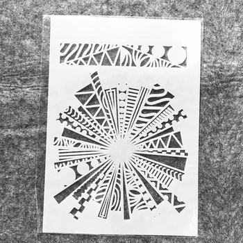Геометрия Фейерверка формата А4 29 см Трафареты для наслоения своими руками Настенная Живопись Раскраска для вырезок Тиснение Декоративный шаблон для альбома