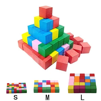 Горячие продажи Квадратных Кубиков Для маленьких Детей, Складывающих Обучающие Игрушки, Подарки, Красочные Деревянные Строительные Блоки, складывающие Строительные Блоки