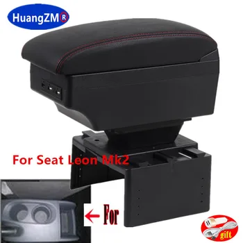 Для Seat Leon Mk2 Коробка для подлокотников для Seat Leon Mk2 Коробка для хранения подлокотников на центральной консоли автомобиля модификация аксессуаров с USB