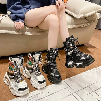 Женская весенне-осенняя новинка 2023 года, универсальная спортивная обувь для отдыха с высоким берцем, женская обувь на толстой подошве Matsuke