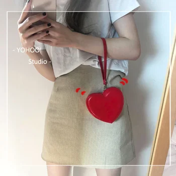 Женский деловой кошелек Kawaii из искусственной кожи в форме сердца
