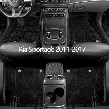 Изготовленные на заказ кожаные автомобильные коврики для Kia Sportage 2011 2012 2013 2014 2015 2016 2017 Автомобильные коврики для интерьера