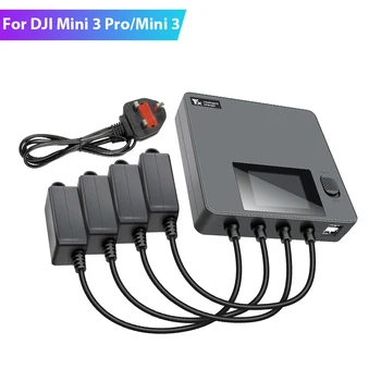 Интеллектуальное Зарядное Устройство 6 в 1 Со Светодиодным Экраном Концентратор Быстрой Зарядки Для Mini 3 USB Зарядное Устройство для DJI Mini 3 Pro Drone Аккумуляторные Аксессуары
