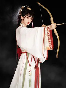 Китайская династия Сун оранжевая ретро-одежда Hanfu юбка принцесса Одежда для народных танцев платье 1 заказ = 1 комплект