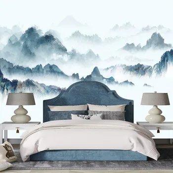 Китайские абстрактные чернила пейзаж художественная концепция дома пользовательские 3D обои наклейки на стены гостиная, спальня