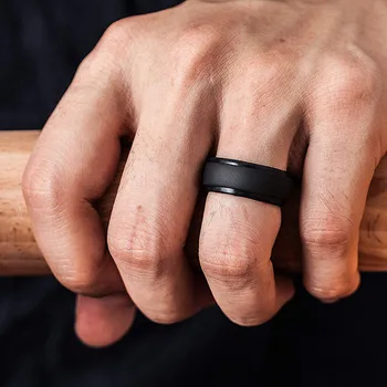 Классическое прочное Гибкое силиконовое обручальное кольцо на палец для мужчин Обручальные кольца из силиконовой резины для занятий спортом на открытом воздухе Черного и камуфляжного цветов