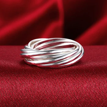 Кольцо из стерлингового серебра 925 пробы с девятью кругами для женщин, модный рождественский подарок на свадьбу в народном стиле, классические ювелирные изделия