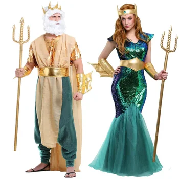 Костюмы на Хэллоуин для мужчин и женщин, Древний Египет, платье Египетской Клеопатры, косплей, карнавальная вечеринка для пар