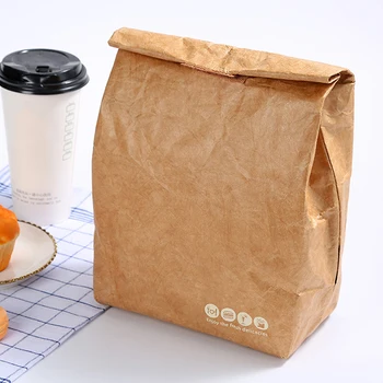 Крафт-бумага, Алюминиевая фольга, Складной Многоразовый Герметичный контейнер для еды, сумка для ланча большой емкости, Водонепроницаемая теплоизоляция