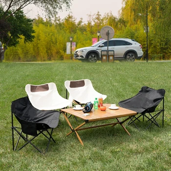 Кресло со спинкой для отдыха, садовый стул для барбекю с высокой нагрузкой для походов в лагерь
