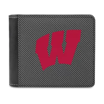 Логотип Wisconsin Badger На Мягких Мужских Кошельках Из Углеродного Волокна, Новый Кошелек, Держатели Кредитных Карт Для Мужских Кошельков, Мужской Кошелек Badger Carbon