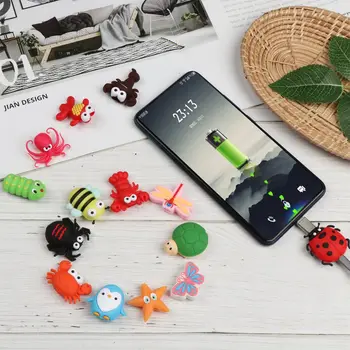 Маленькое Милое Животное Провод Шнур Протектор Бабочка Линия Передачи Данных Шнур Протектор Для iPhone Samsung Зарядка USB Зарядное Устройство Крышка Кабеля