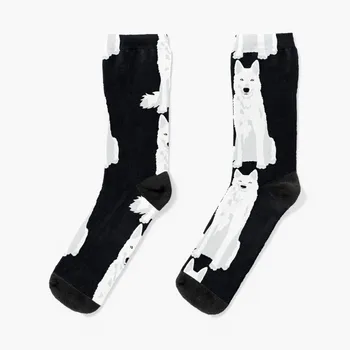 милые белые носки для сибирских хаски, сладкие белые носки для снежных собак, спортивные рождественские чулки, носки для мальчиков, женские