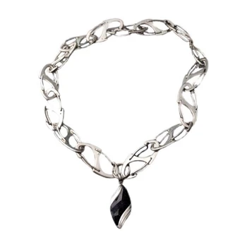 Модное ожерелье с подвеской на пуговицах, уникальные украшения для шеи, ожерелье-ошейник, стальной материал, идеально подходящий для повседневной носки